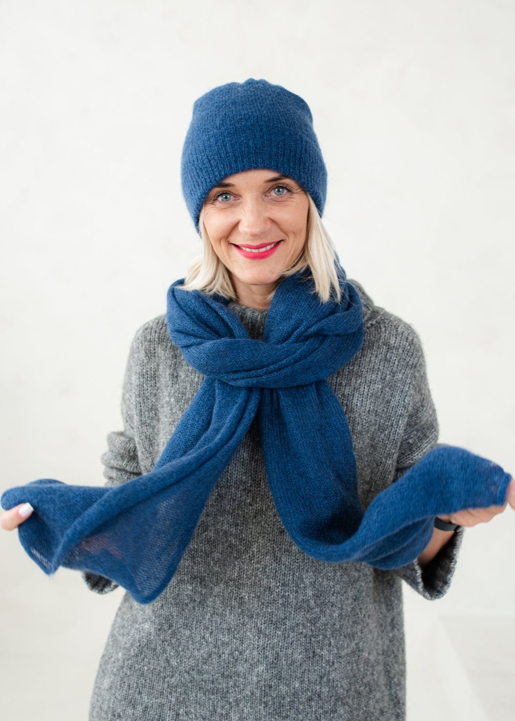 Royal Blue Color Hat/Scarf/Or Set