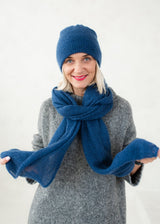 Royal Blue hat and long scarf or set