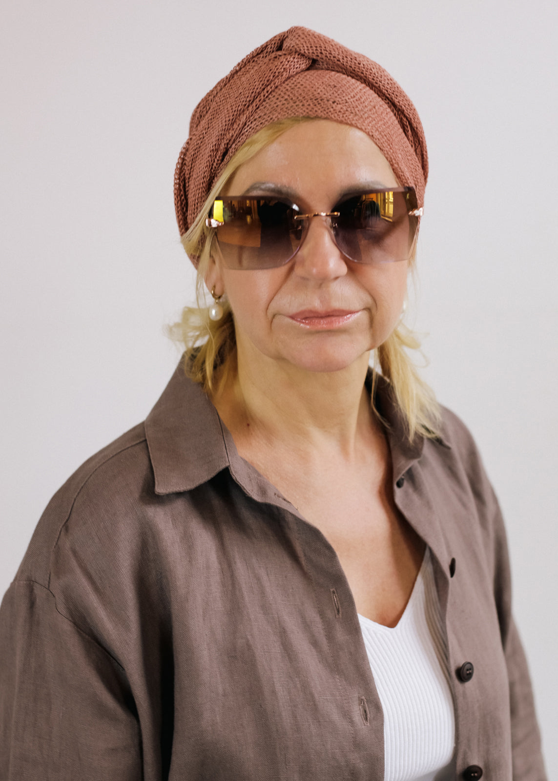 Linen Knitted Scarf/Head Cover