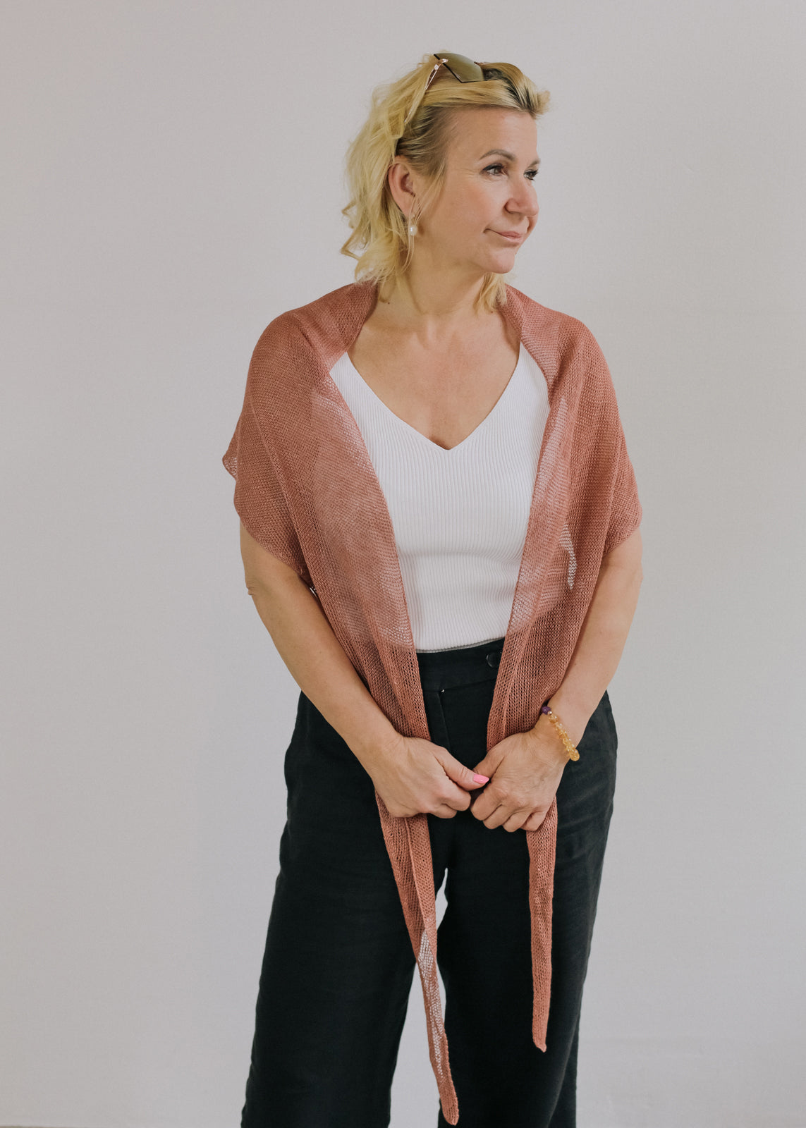 Linen Knitted Scarf/Head Cover
