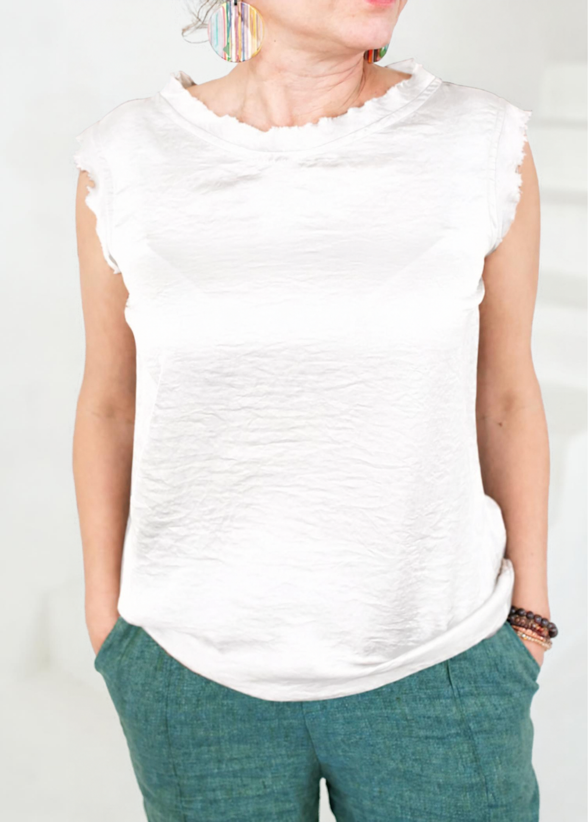 Satin Sleeveless Top