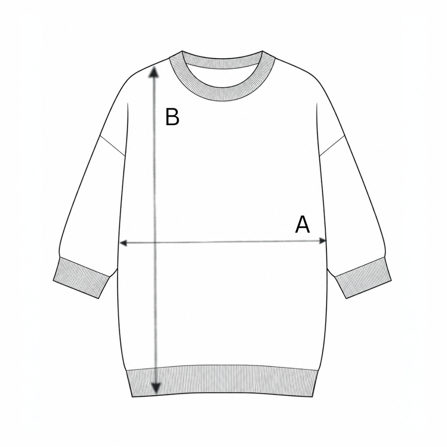 Relaxed-Fit Merino Wool Sweater with 3/4 Sleeves