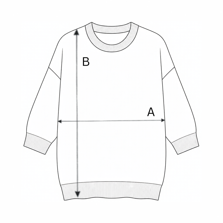 Merino Wool Oversized Sweater with 3/4 Sleeves