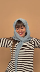Linen knitted scarf/head cover