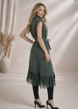Green vest with lace