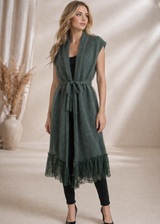 Green vest with lace