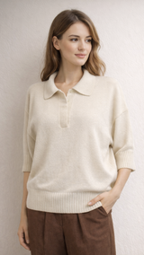 Kašmira Polo džemperis ar spīdumu