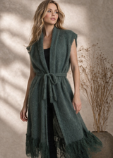 Green vest with lace