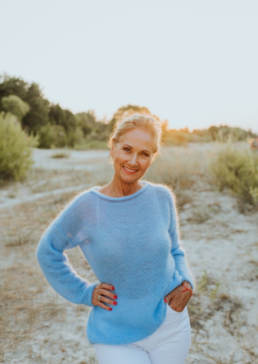 Sky blue oversized mohair sweater – RENATE ROSE