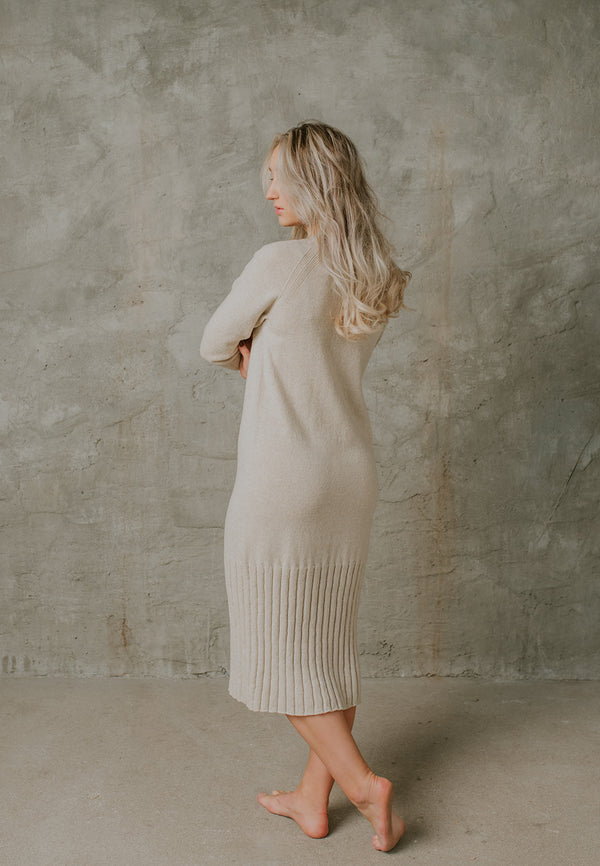 Knitted soft merino wool dress