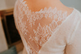 Soft mohair fine knit sweater with lace on the back
