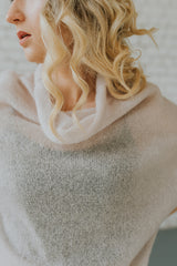 Knitted kimono style mohair sweater