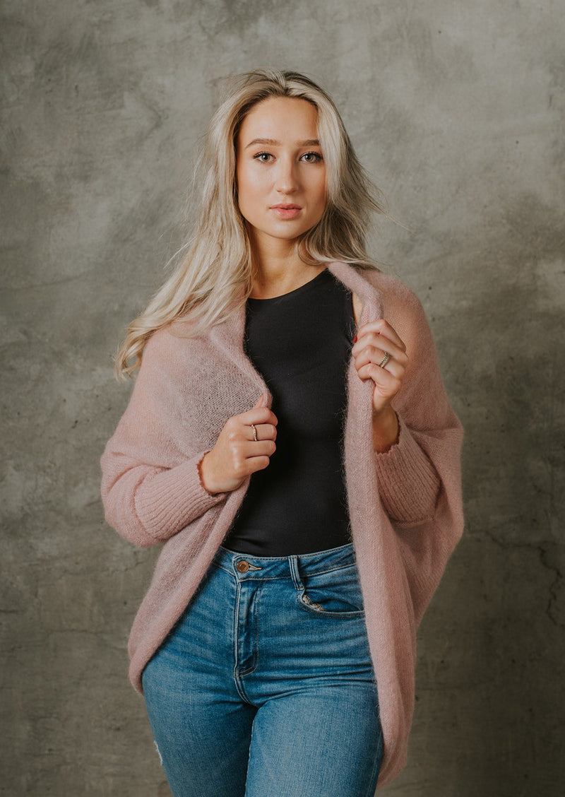 Mohair knit loose fit jacket
