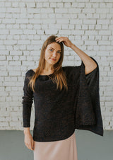 Dark blue asymmetrical cut sweater