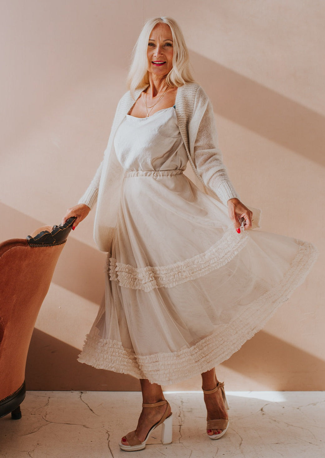Tulle Skirt with Satin Underskirt
