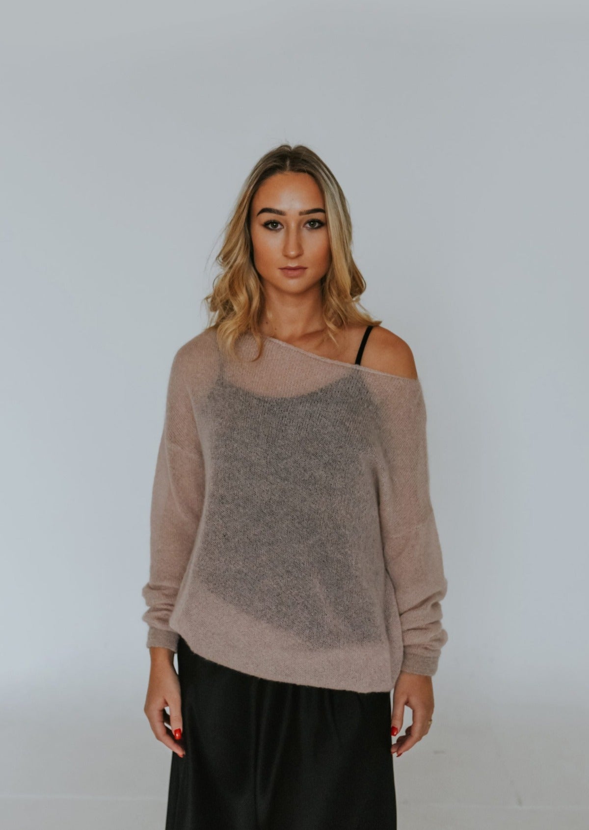 Light mohair sweater - off shoulder