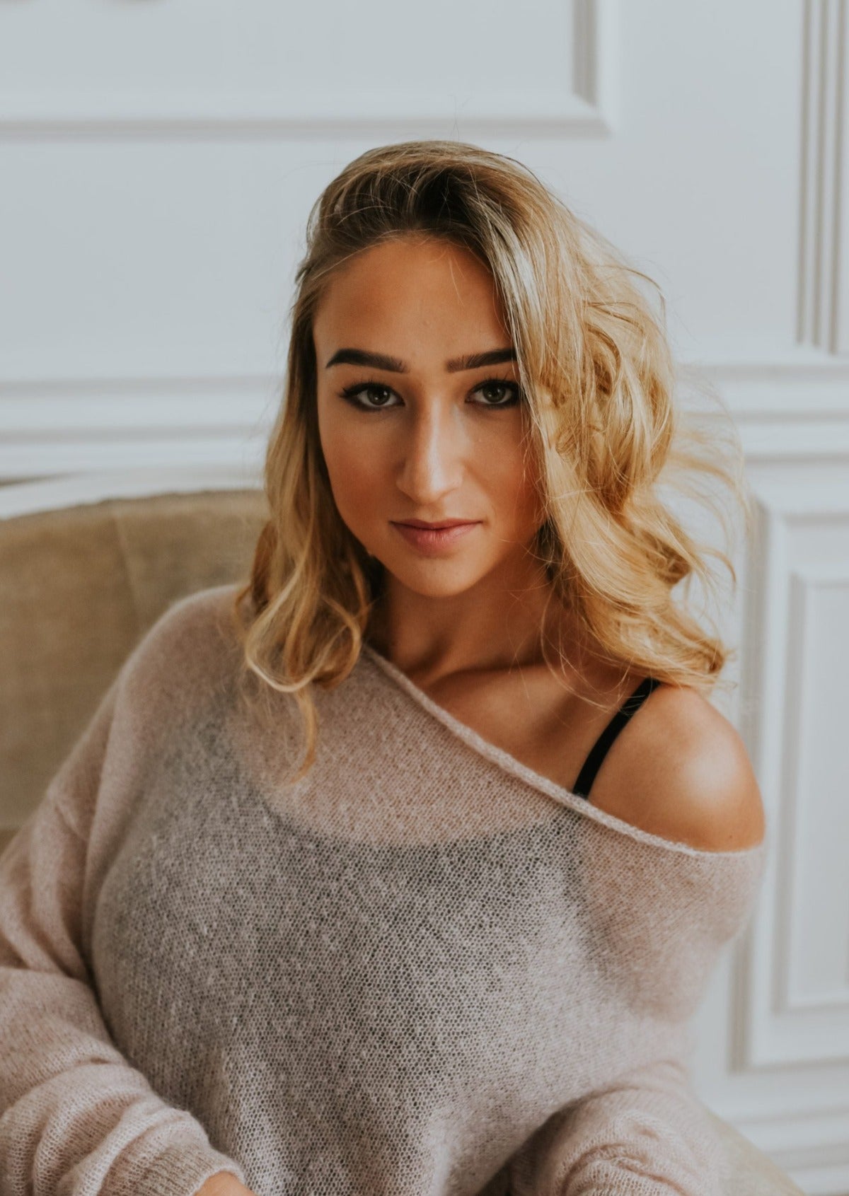 Light mohair sweater - off shoulder