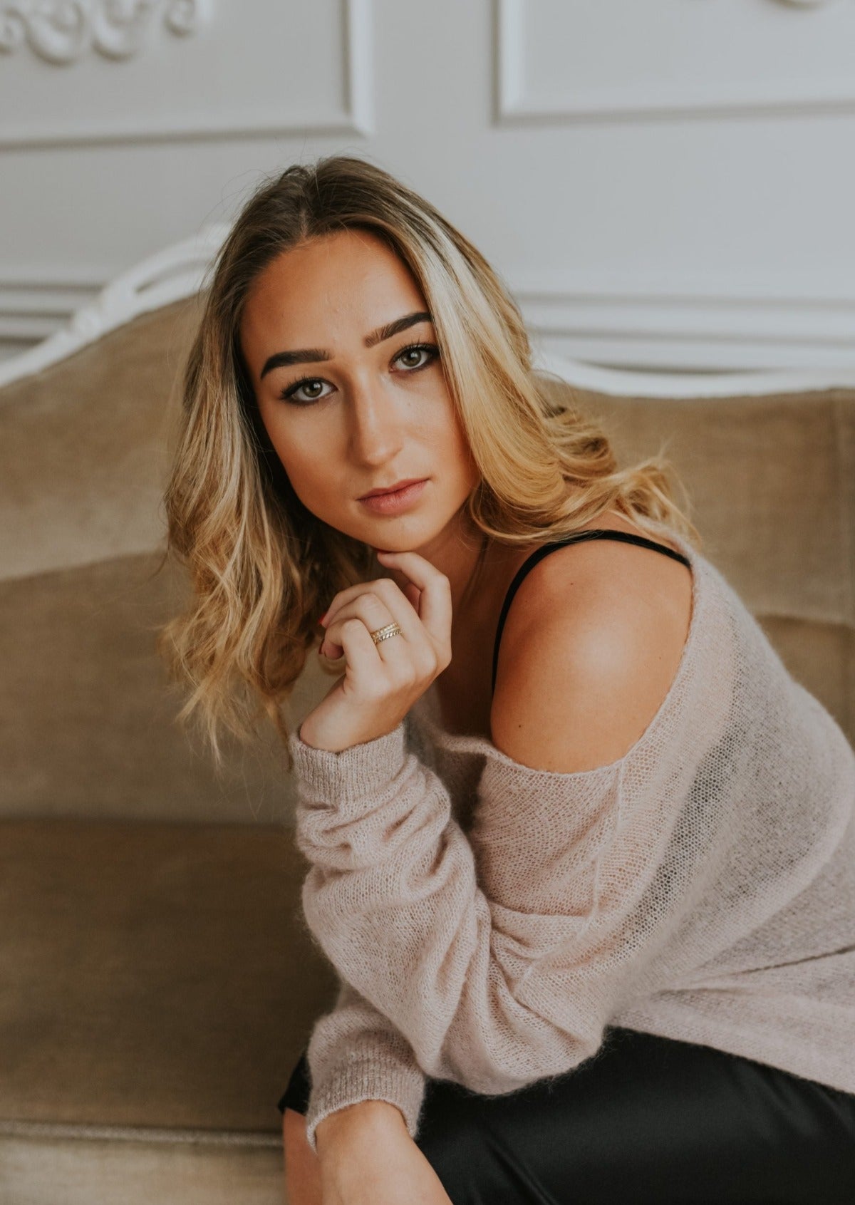 Light mohair sweater - off shoulder