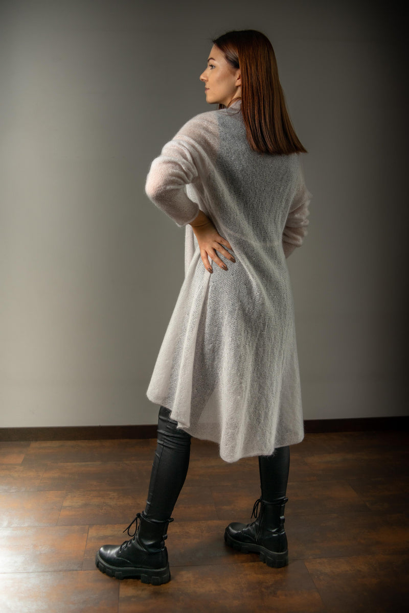 A silhouette or waterfall type mohair jacket