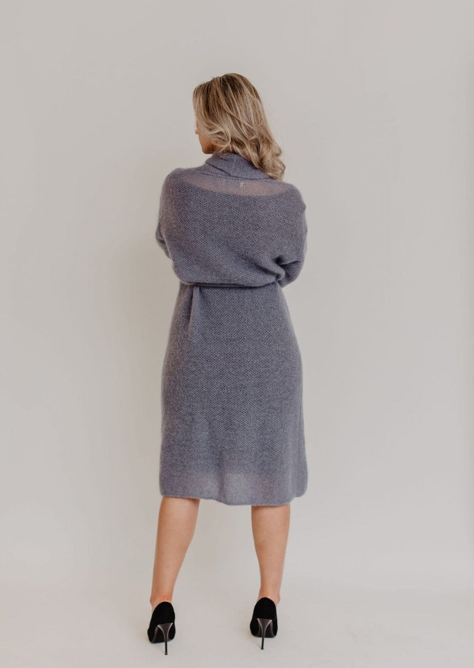 Long Classic Mohair Cardigan with Statement Sleeves
